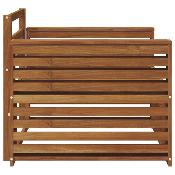 vidaXL 2 Брой Диван с подлакътници Солидно акациево дърво Естествен