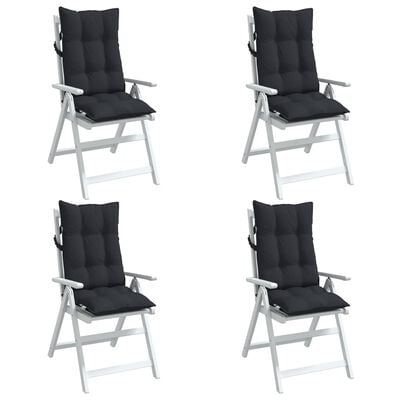 vidaXL Възглавници за стол с висока облегалка 4 бр черни Оксфорд плат