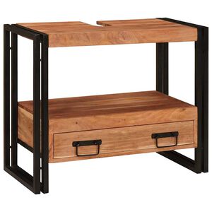 vidaXL Шкаф за тоалетка Кафяво 71 x 33 x 58 см Солидно акациево дърво