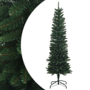 vidaXL Artificial Slim Christmas Tree 150 см PE и PVC Зелено