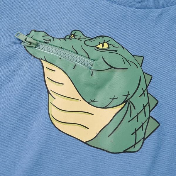 Детска тениска, средно синя, 128