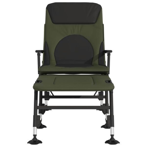 vidaXL Риболовно легло с регулируеми лапи за кал, сгъваемо, зелено