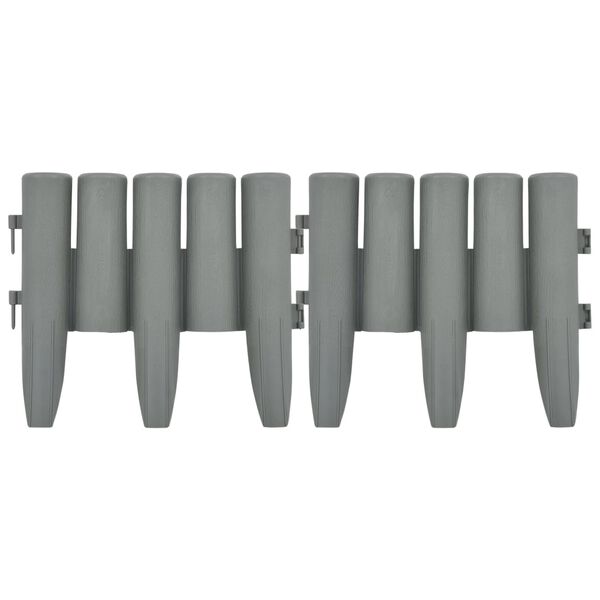 vidaXL Градински кантове, 36 бр, сиви, 10 м, полипропилен