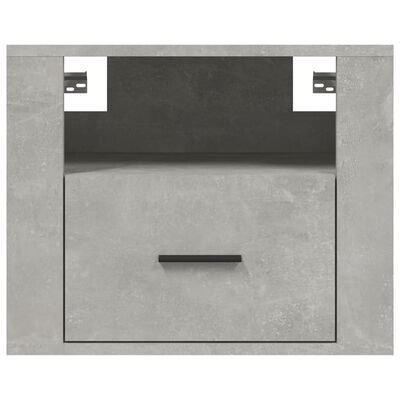 vidaXL Нощно шкафче за стенен монтаж, Бетонно сиво, 50x36x40 см