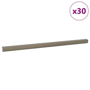 vidaXL Профили за ръбове на стълби 30 pcs Шампанско 67 x 3 x 2 см