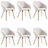 vidaXL Трапезни столове, 6 бр, кремави, плат