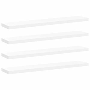 vidaXL Окачени стенни рафтове, 4 бр, бели, 120x23,5x3,8 см, МДФ