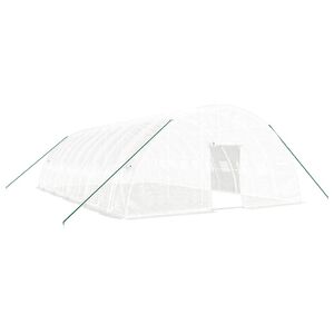 vidaXL Оранжерия със стоманена рамка бяла 60 м&sup2; 10x6x2,85 м