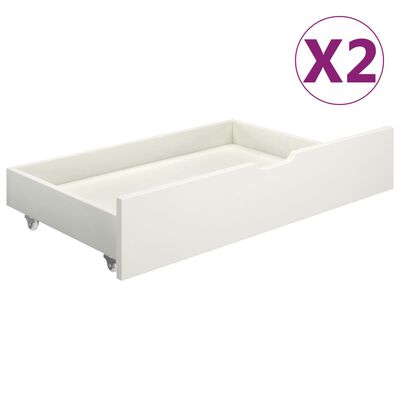 vidaXL Рамка за легло балдахин и 2 чекмеджета бяла бор масив 180x200см