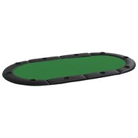 vidaXL Сгъваем плот за покер за 10 играча, зелен, 208x106x3 см