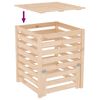 vidaXL Компостер, 63,5x63,5x77,5 см, борово дърво масив