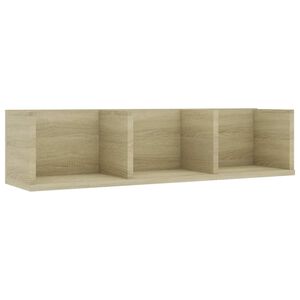 vidaXL CD стенен рафт, дъб сонома, 75x18x18 см, инженерно дърво