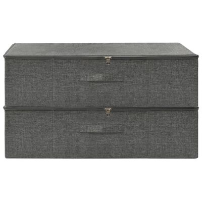 vidaXL Кутии за съхранение, 2 бр, текстил, 70x40x18 см, антрацит
