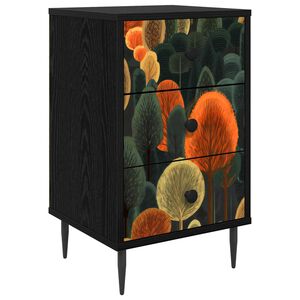 vidaXL Нощен шкаф ZAANDAM Черен дъб 36 x 33 x 61 см