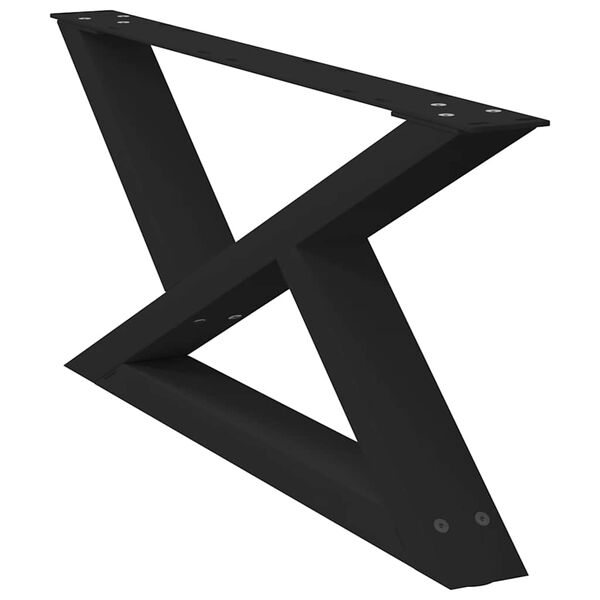 vidaXL Крака за масичка за кафе, 2 бр., черни, 70 x (30-31,3) см, стомана