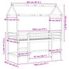 vidaXL Таванско легло със стълба и покрив, 90x190 см, бор масив