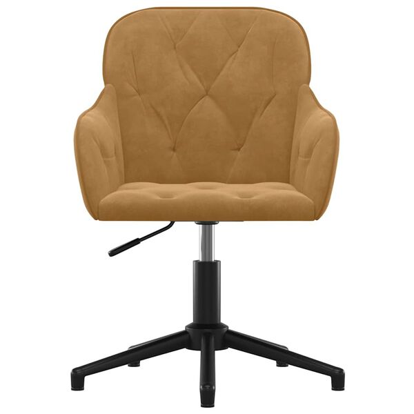 vidaXL Въртящи се трапезни столове, 2 бр, кафяви, кадифе