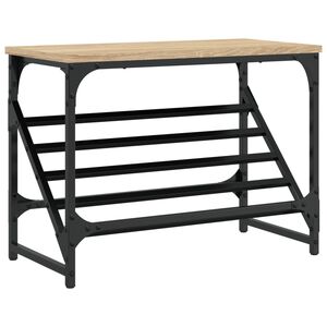 vidaXL Шкаф за обувки, дъб сонома, 60x30x45 см, инженерно дърво