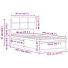 vidaXL Леглова рамка с тапицирана гръбна част Светлосиво 80 x 200 cm