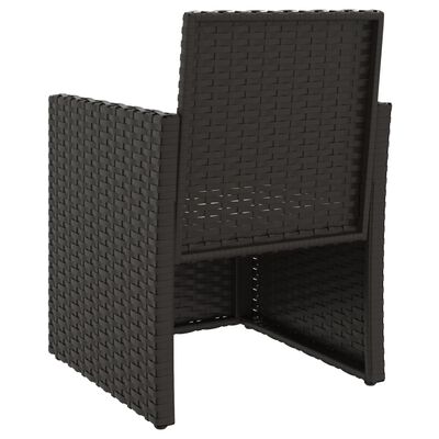 vidaXL Външен комплект мебели от 3 части с възглавници черен полиратан