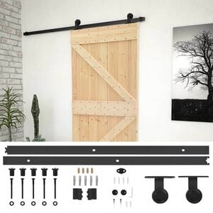 vidaXL Преплъзваща се врата 90 x 210 cm Масивна борова дървесина
