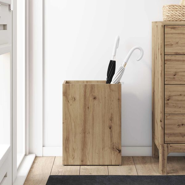 vidaXL Стойка за чадър Дъб 40 x 20 x 55,5 см Инженерно дърво