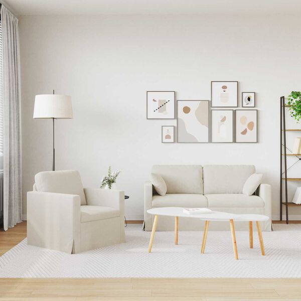 vidaXL Диван 2 pcs Крем 158 x 78 x 80 см Кадифе