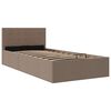 vidaXL Легло с повдигащ механизъм, таупе, текстил, 100x200 см