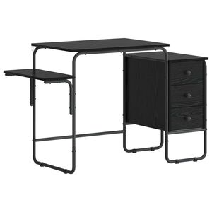 vidaXL Бюро с място за съхранение Черен дъб 120 x 50 x 75 cm