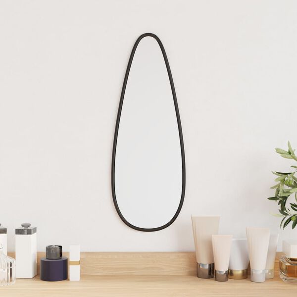 vidaXL Стенно огледало черно 40x15 см