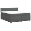 vidaXL Континентално легло с матрак Тъмносиво 140 x 190 cm Текстил