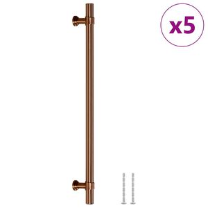 vidaXL Дръжки за шкафове, 5 бр, бронз, 224 мм, неръждаема стомана