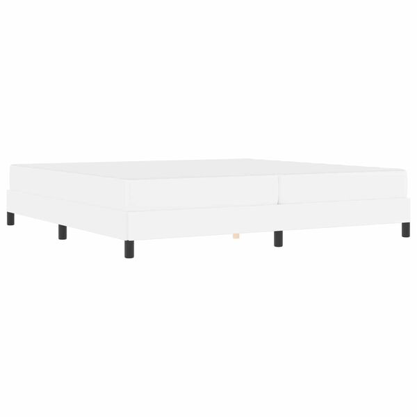 vidaXL Рамка за легло с матрак Чисто бяло 200 x 200 cm текстил