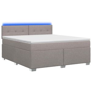vidaXL Легло с пружина и матрак с LED Таупе 140 x 190 cm Текстил