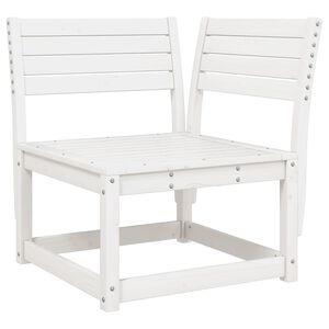 vidaXL Градински ъглов диван, бял, 73x73x78 см, борово дърво масив