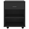 vidaXL Подвижен шкаф, черен, 46x36x59 см, инженерно дърво
