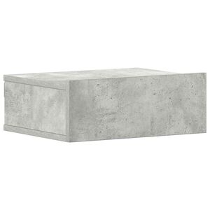 vidaXL Нощно шкафче за стена, бетонно сиво, 40x30x15см инженерно дърво