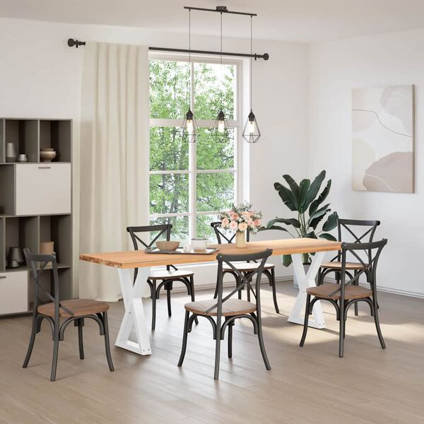 vidaXL Крака за трапезна маса, 2 бр., бели, 60 x (72-73,3) см, стомана