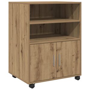 vidaXL Подвижен шкаф, дъб артизан, 60x48x81 см, инженерно дърво