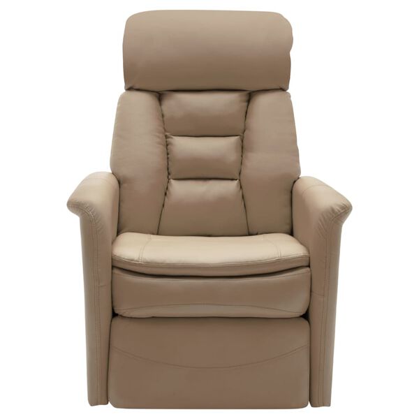 vidaXL Изправящ масажен стол, капучино, изкуствена кожа