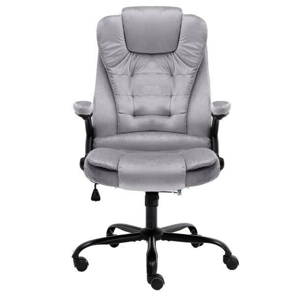 vidaXL Офис стол, светлосив, кадифе