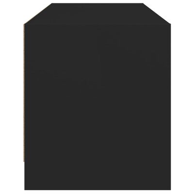 vidaXL ТВ шкаф със стъклени врати, черен, 102x37x42 см