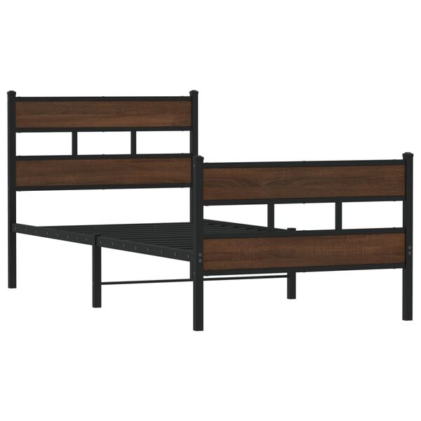 vidaXL Рамка за легло без матрак, с табла и подложка, 90x200 см