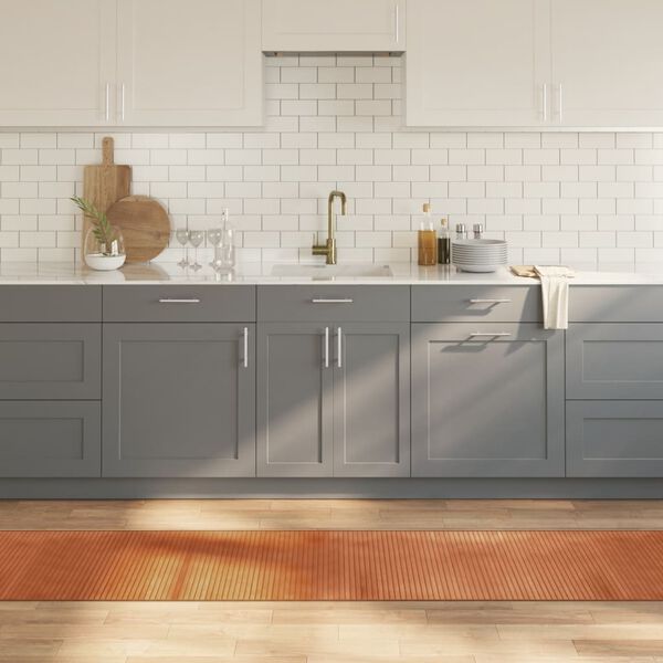 vidaXL Килим, правоъгълен, кафяв, 60x500 см, бамбук