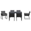 vidaXL Комплект за хранене в градината 7 pcs Антрацит полиратан