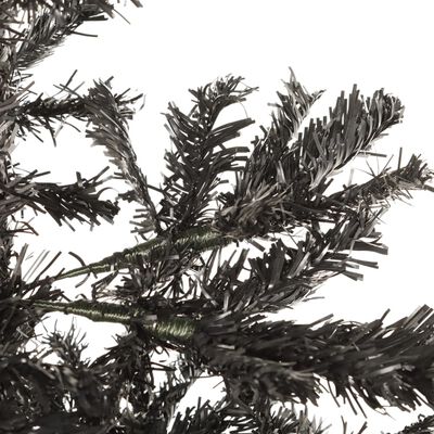 vidaXL Тънка коледна елха, черна, 210 см