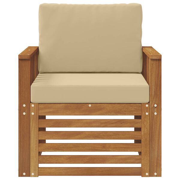 vidaXL Комплект дивани за открито Солидно акациево дърво и полиестер