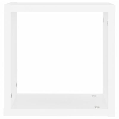 vidaXL Стенни кубични рафтове, 2 бр, бели, 30x15x30 см