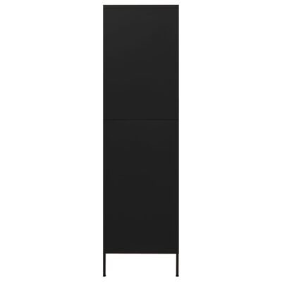 vidaXL Гардероб, черен, 90x50x180 см, стомана