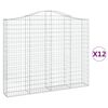 vidaXL Габионни кошници арка 12 бр 200x30x160/180см поцинковано желязо